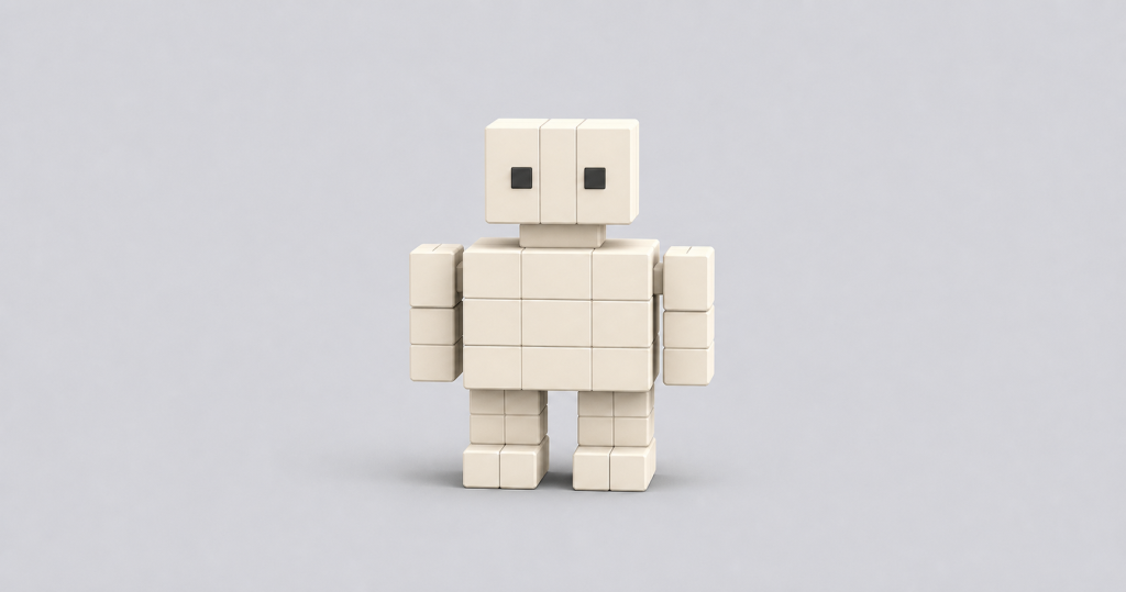 A cream block robot representing autonomous decision-making in enterprise AI